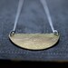 Half Moon Waves Necklace Faux Bois Brass Sterling Silver Chain Handmade Jewelry