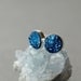 Electric Blue Bold Druzy Stud Earrings Posts Handmade Jewelry