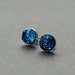 Electric Blue Bold Druzy Stud Earrings Posts Handmade Jewelry