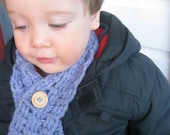 Unisex Button-up Baby/Toddler NZ Merino Wool Blend Scarf in Crochet Basket Stitch CUSTOM ORDER