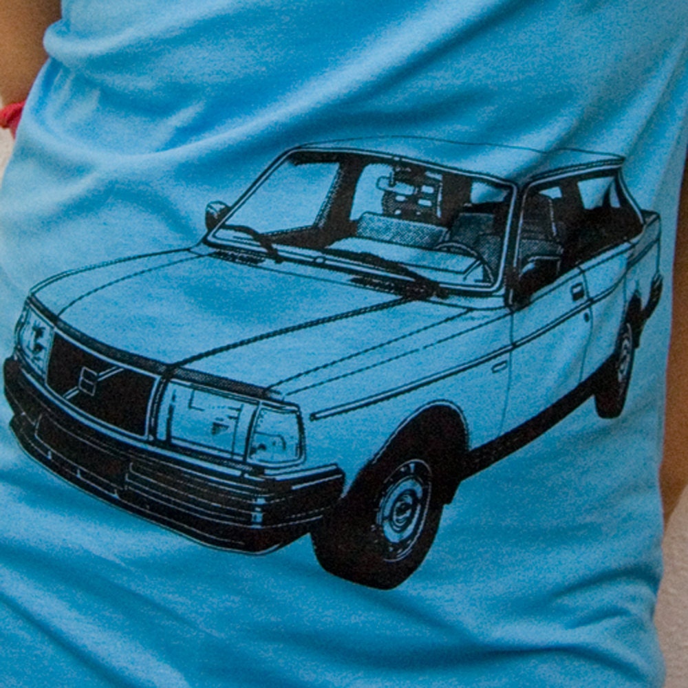 Volvo 240 Teal Ladies Tee