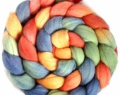 Handpainted Polwarth Wool Roving - 4 oz. TROPICAL SNO- Spinning Fiber