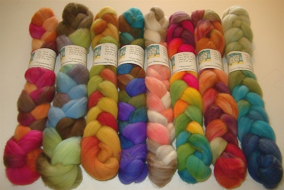 SAMPLE BOX SURPRISE Hand Painted Merino Wool Rovings