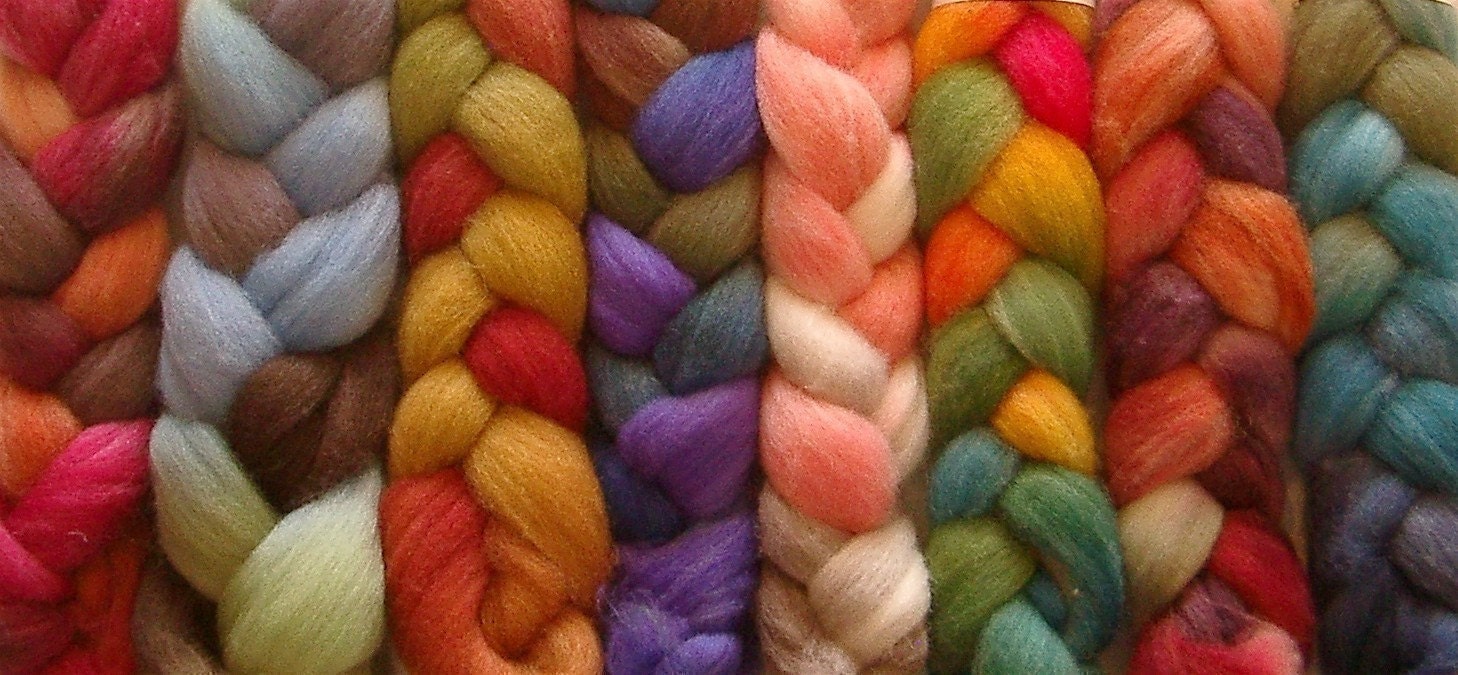 SAMPLE BOX SURPRISE Hand Painted Merino Wool Rovings