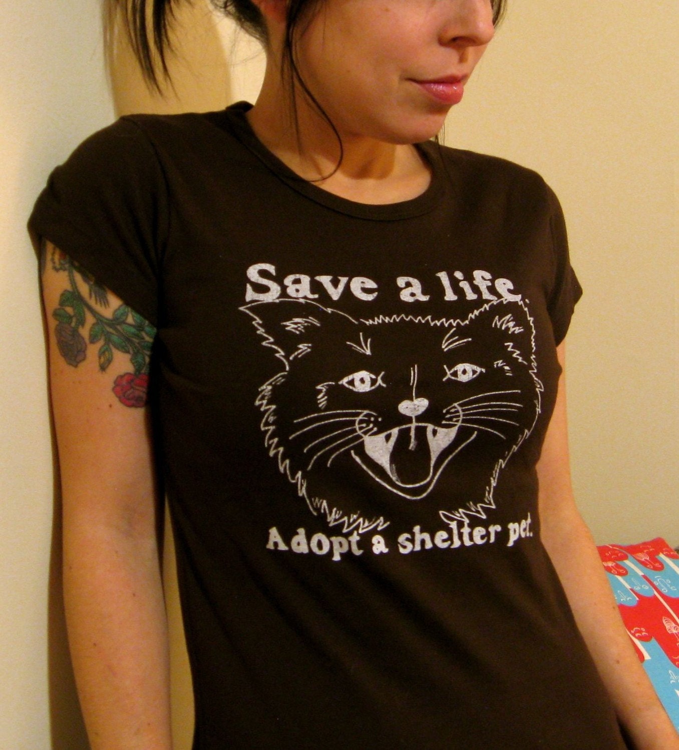 Adopt A Shelter Pet - Brown Silkscreen Tee (Women's)