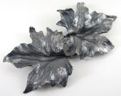Double Wrought Iron Maple Leaf Sculpture or Wall Art - Contemporary Romantic 