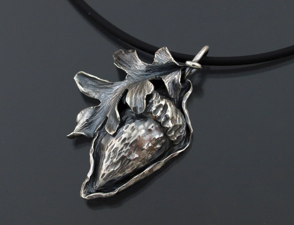 Sterling Silver Acorn and Oak Leaf Pendant on an 18 inch black cord - Made to order