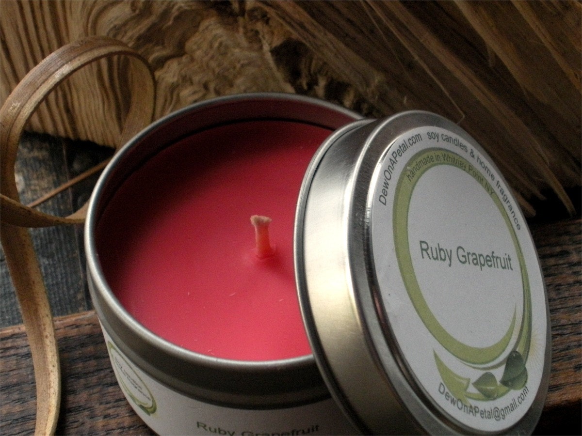 Ruby Grapefruit Soy Candle Travel Tin 6 oz