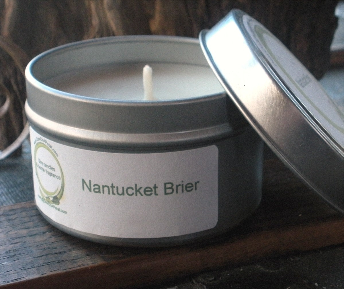 Nantucket Brier Type Exotic Floral Scented Soy Candle Travel Tin 6 oz
