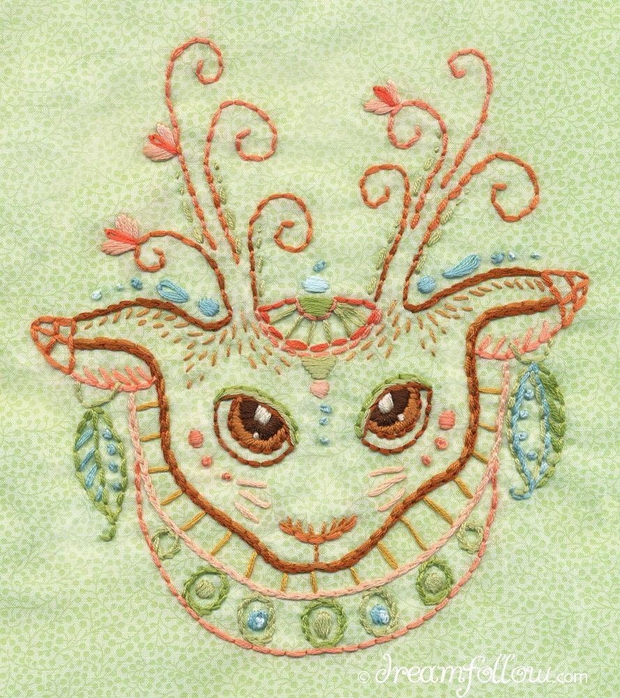 Moki Deer totem Embroidery Pattern PDF