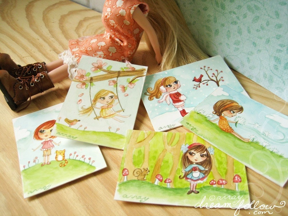 Custom MINI Watercolor Portrait of YOUR Blythe