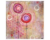 1 magenta, 1 red flower (reproduction print)