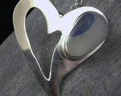 I heart sea glass sterling silver genuine english multi end of day beach glass pendant