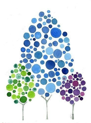 Personalized Family Tree Forest Watercolor Painting Custom Just For You
