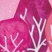 Whimsical Watercolor Pink Forest Art Print Reproduction Baby Girl Wall Art