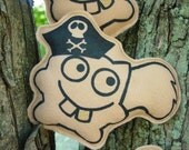 Pirate Squirrel Hand Screen Printed Pocket Plushie