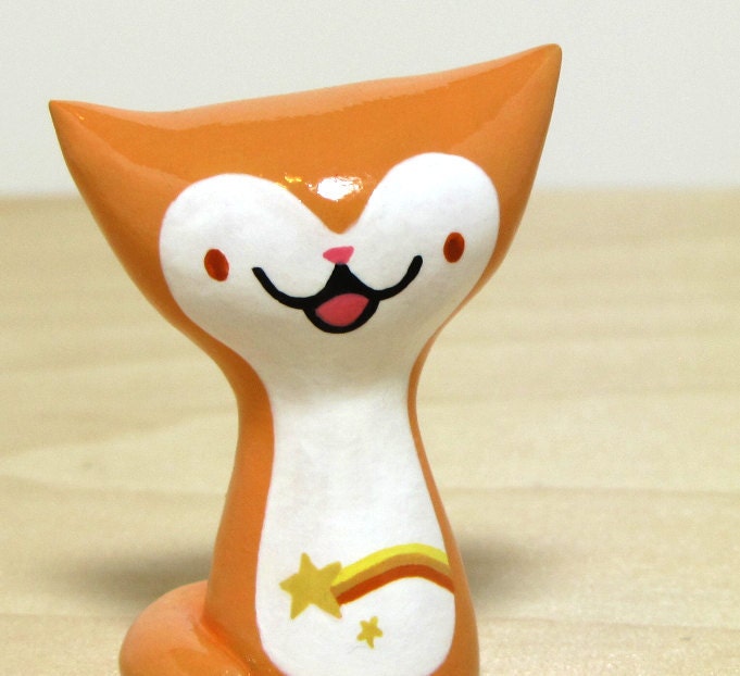 Orange Comet Kitteh Cat Figurine