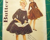 Vintage Girls Dress Pattern Butterick 9846 B30 W25 H32.5