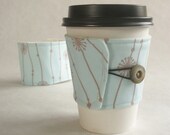 Cup Sleeve Coffee Cozy Aqua Reeds