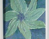 Decor - Artwork - Shower Violet - Original Textured Acrylic Painting 8x10 Framed and Meditative