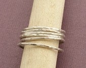 Six Stacking Promise Rings in Recycled Sterling Silver