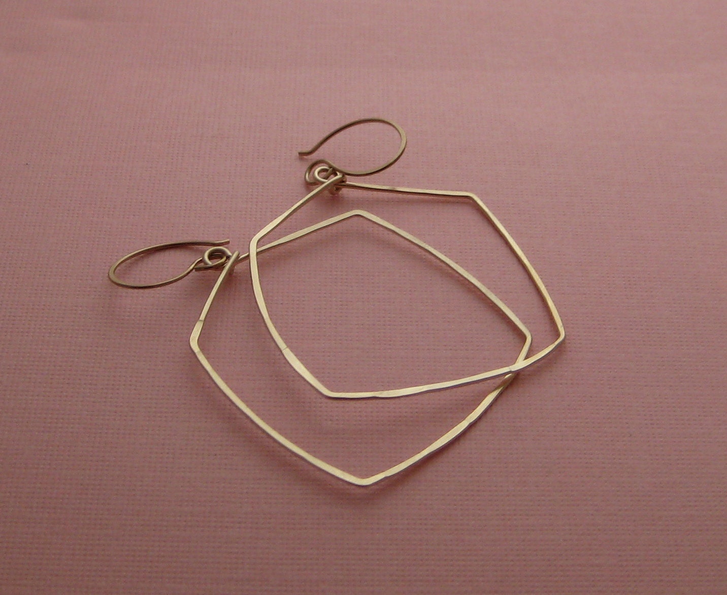 Large Recycled Gold Square Hoop Earrings