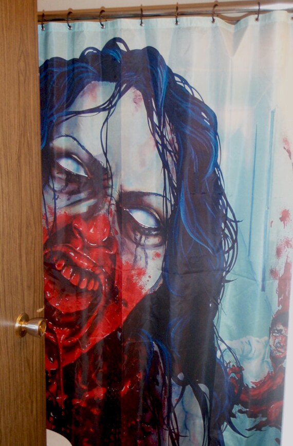 RW2 SHOWER CURTAIN Night Life zombie fantasy art