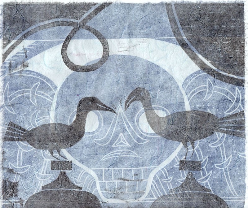 Spectre - original woodcut print, matted and ready to frame