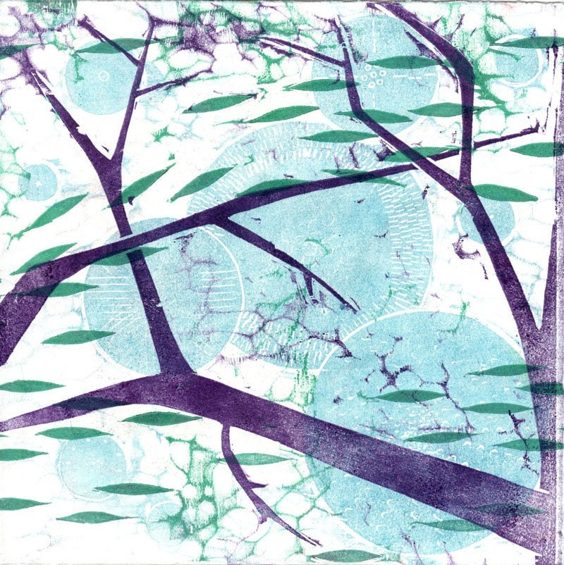 Sanctuary - original woodcut print, matted and ready to frame