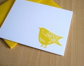 Sweet Yellow Bird - Handmade Stationery - Set of 6