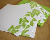 Potato Vine Leaves - Handmade Flat Note Stationery - Set of 6