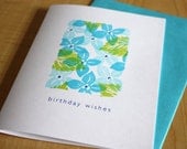 Birthday Wishes - Hydrangea - Handmade Greeting Card - Mosaic Note Series