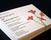 Coral Poppy 5 x 7 Art Deco Wedding Invitation Sample