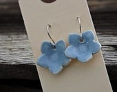 Earrings - Light Blue Porcelain Flowers - ON SALE