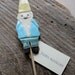 Handmade Pottery Gnome Garden Stake by Ceramic Artist Tasha McKelvey