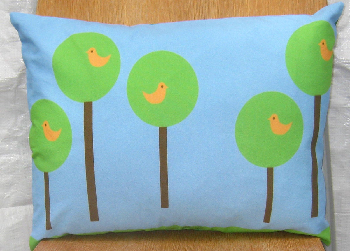 Trees with Birds 12 by 16 inch Pillow Cover series C