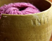 textured yarn bowl brown speckled clay