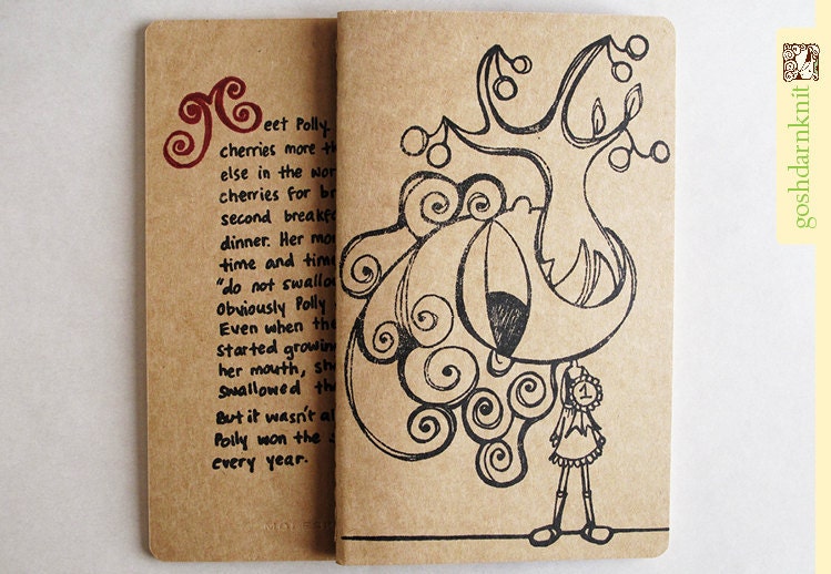 Polly's Cherries Moleskine . Large . Ruled