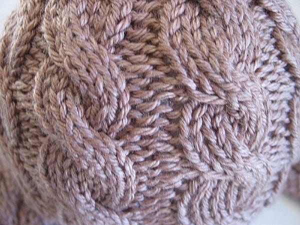 Hand Knit Baby 3 - 6 M Hat Soft and Warm in a Sweet Brown Latte color and covered with Cables for boy or girl Natural Fiber