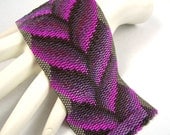 Fade to Fuchsia Bargello Braid Peyote Cuff Bracelet (2561) - A Sand Fibers Creation