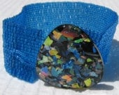 Blue Button Peyote Bracelet (2092)