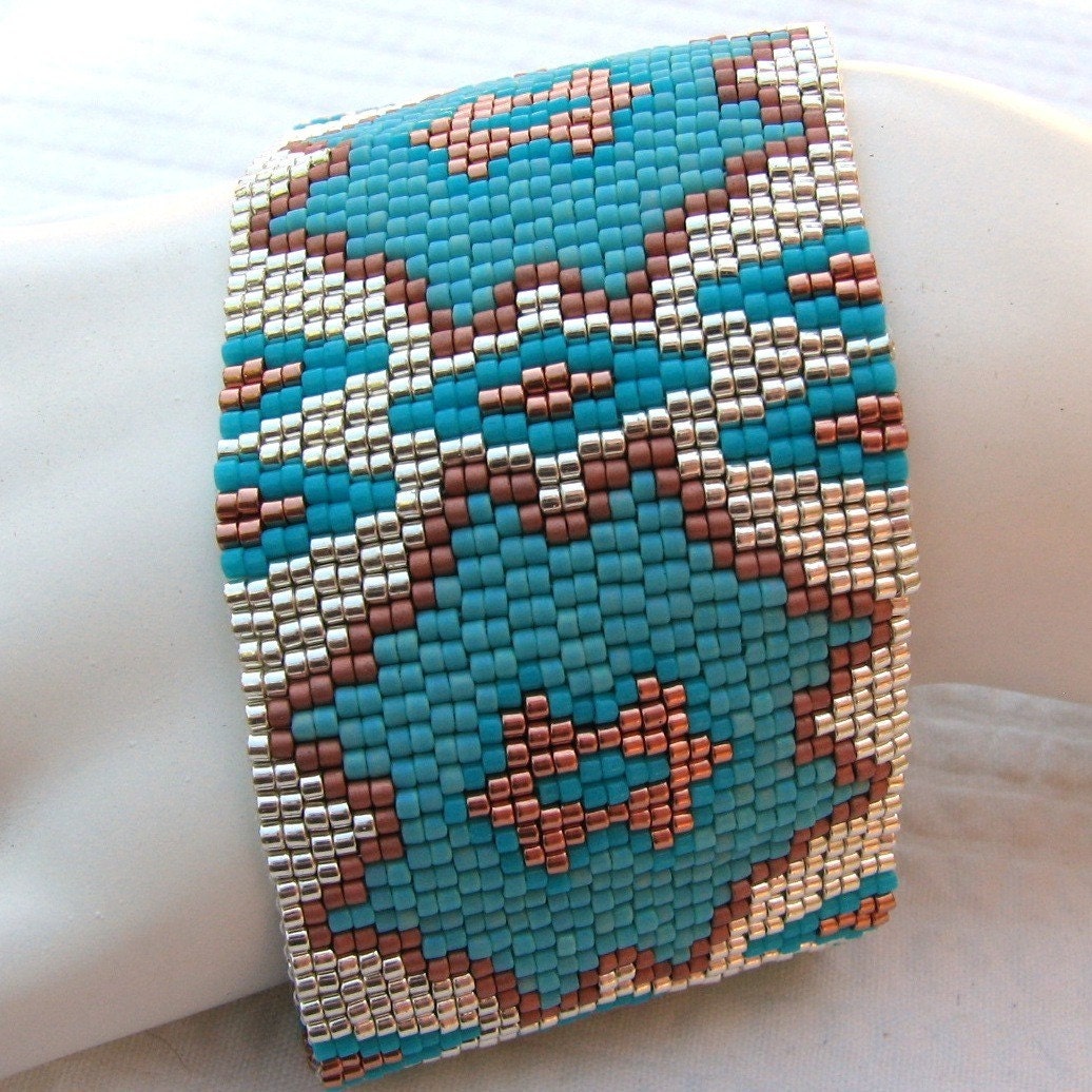 Cactus Blossom Peyote Cuff Bracelet (2291)