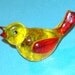 Pretty as a Bird - Yellow and Red Adjustable Glass Ring