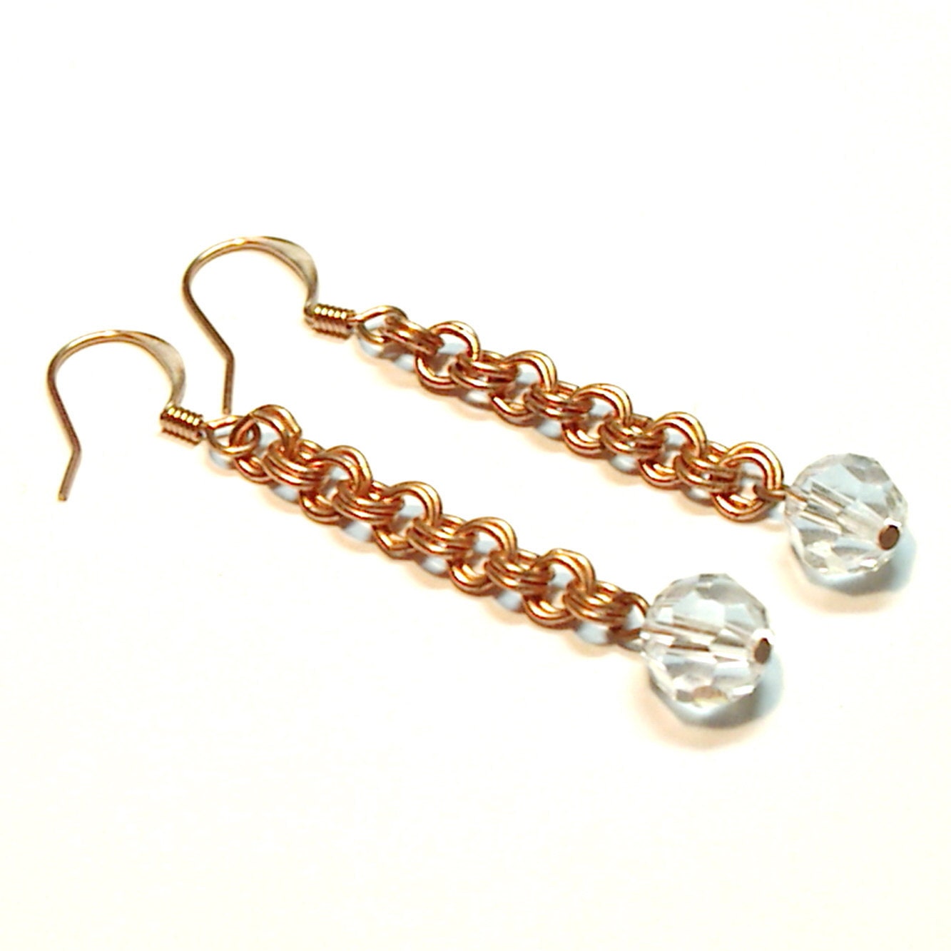 Copper and Crystal Earrings