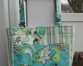 Teal Paisley Cotton Purse