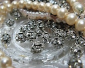 rhinestone beads 7.5mm antiqued dozen