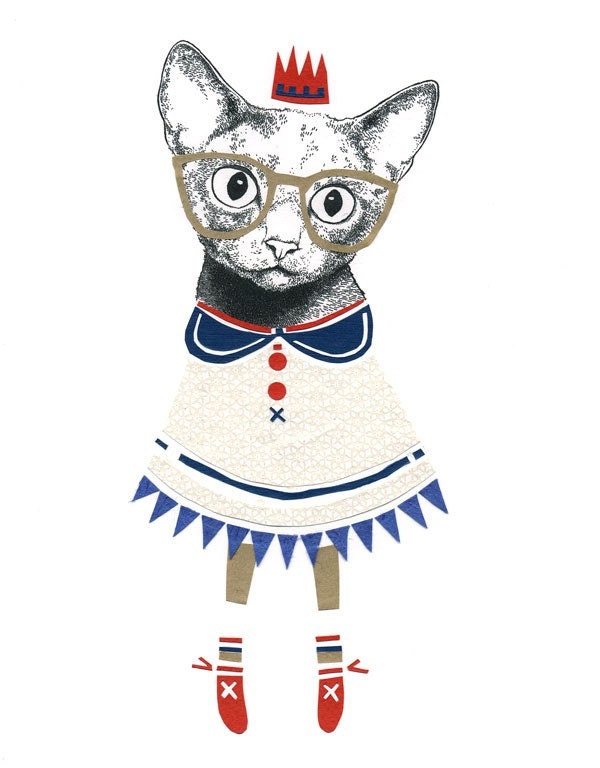 The Owl and the Pussycat go to Sea - Pussycat Print