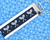 Time For Tennis Key Fob in Navy and White