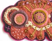 Hand Embroidered Wool Felt Brooch