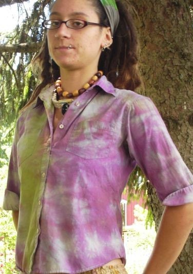 Hippie Office Top Purples and Greens and SWEET